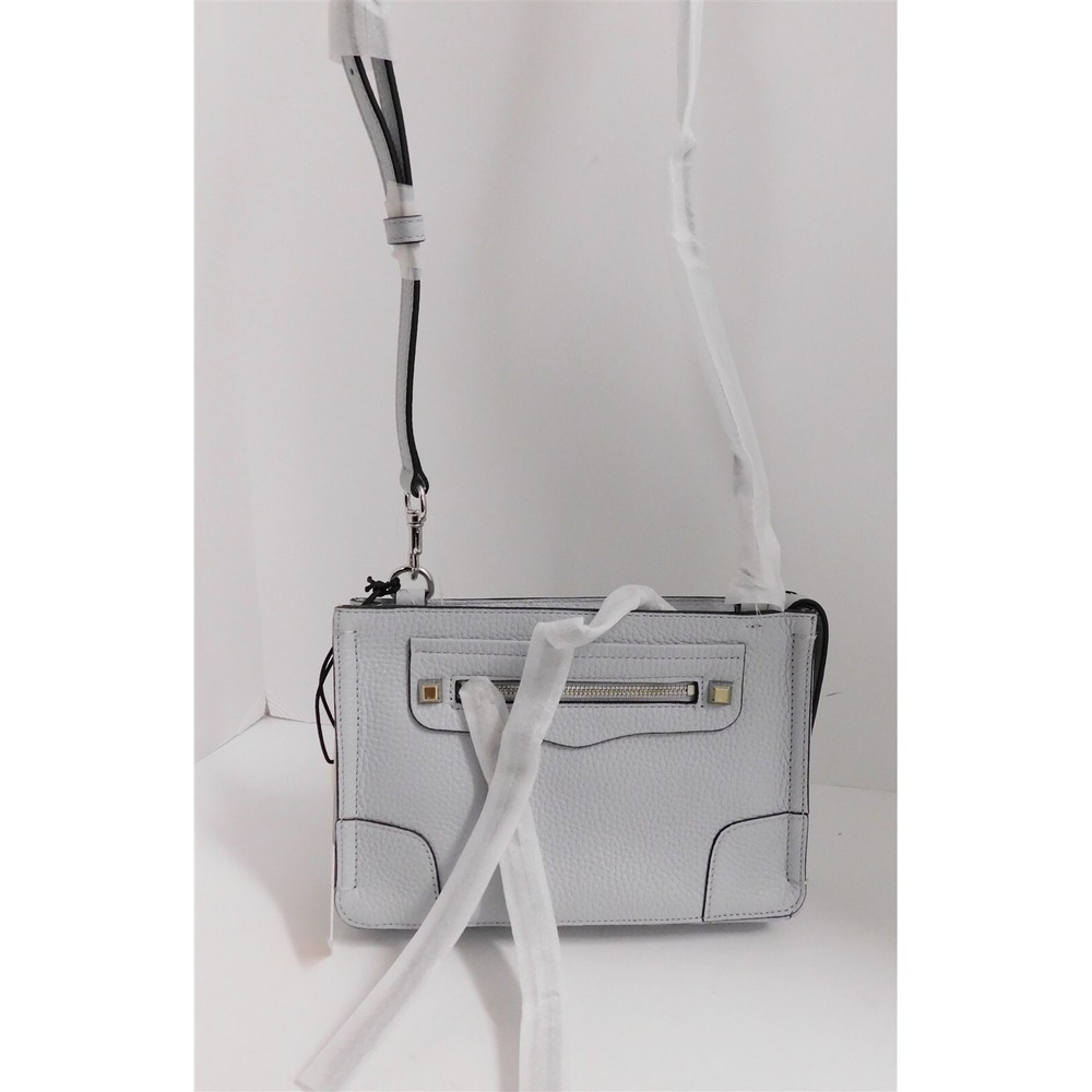 New Rebecca Minkoff Regan Ice Gray Leather Crossbody Bag